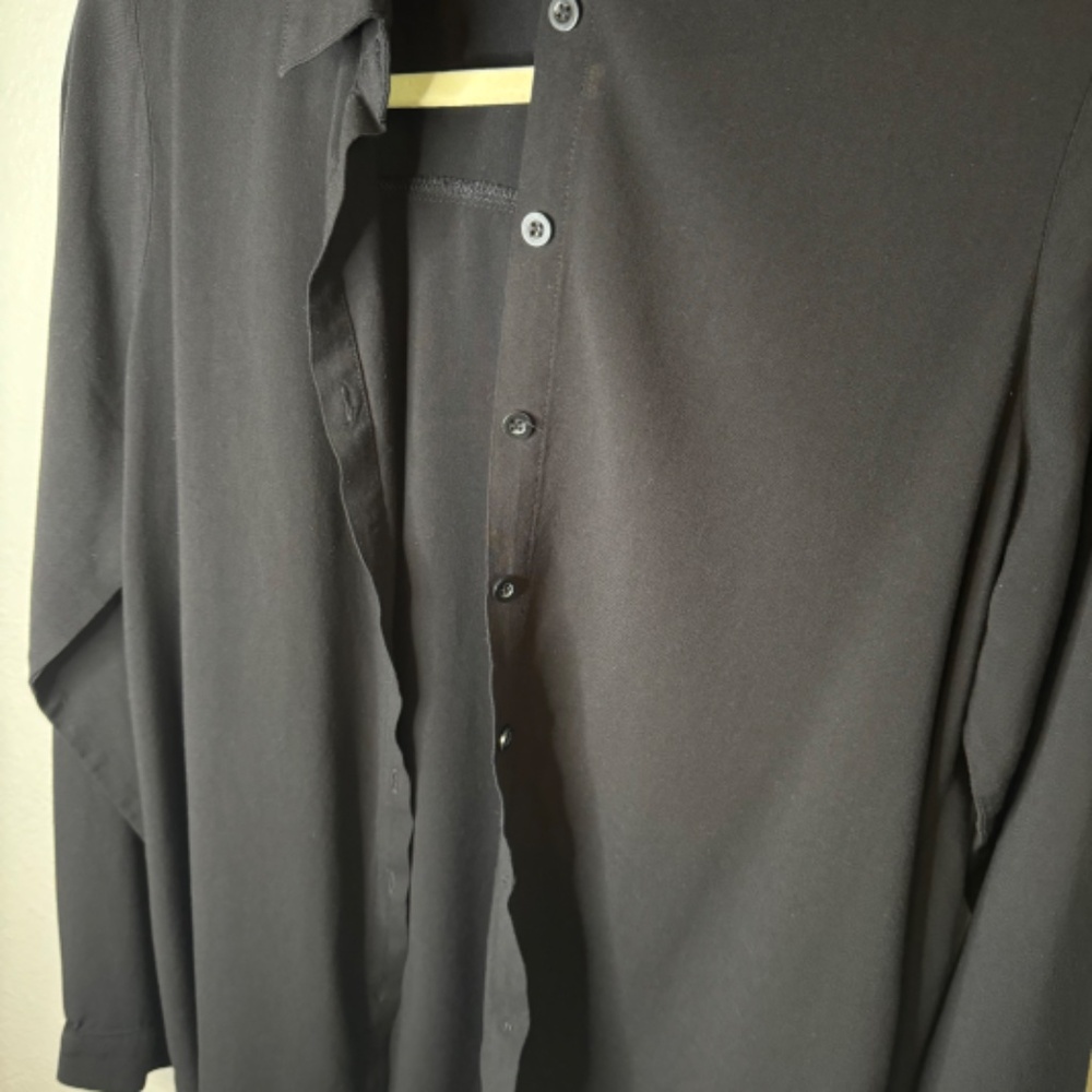 Black Button Down Blouse - image 3